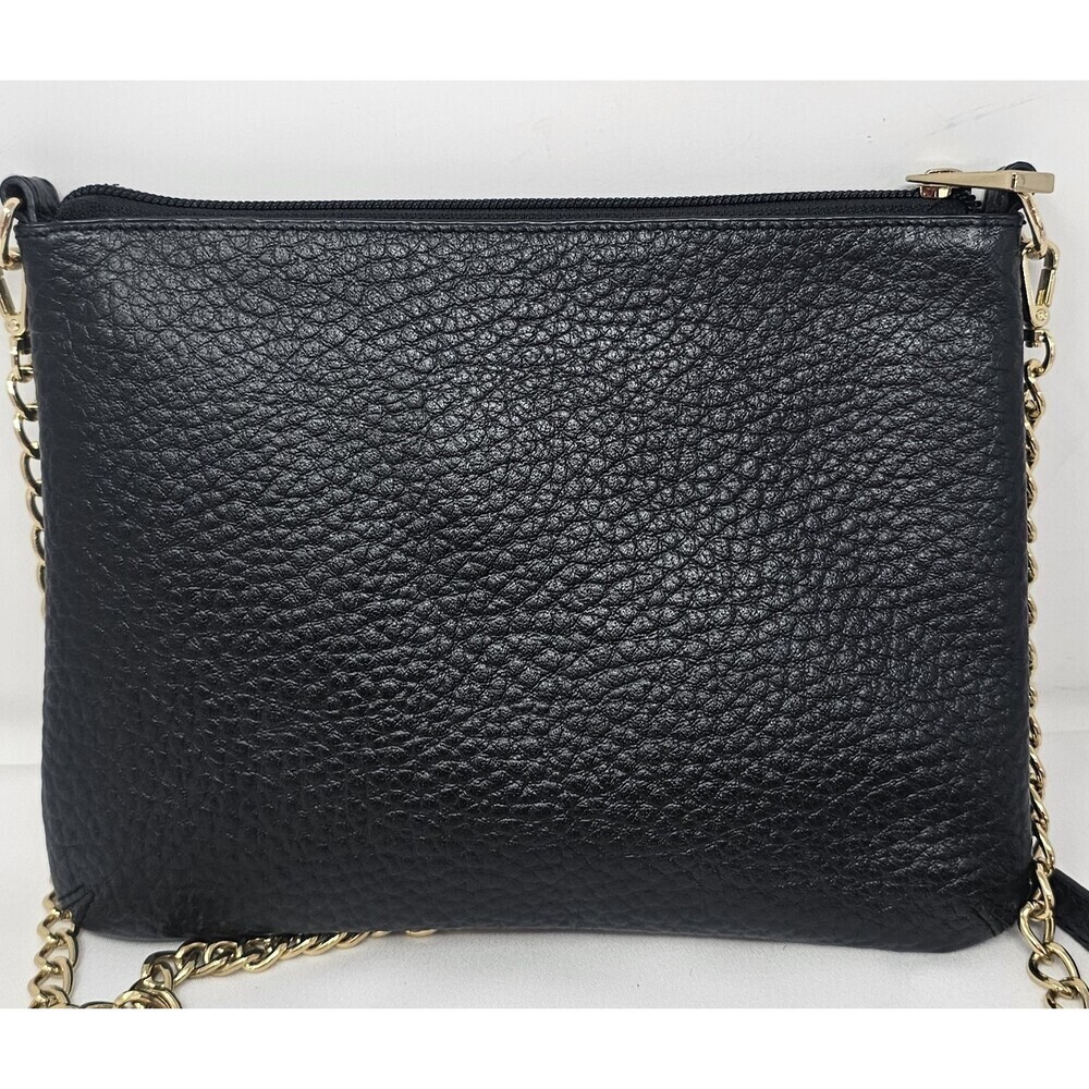 Lodis Emily 5 In 1 Convertible Black Pebbled Leather Chain Strap Crossbody Bag - Picture 2 of 8